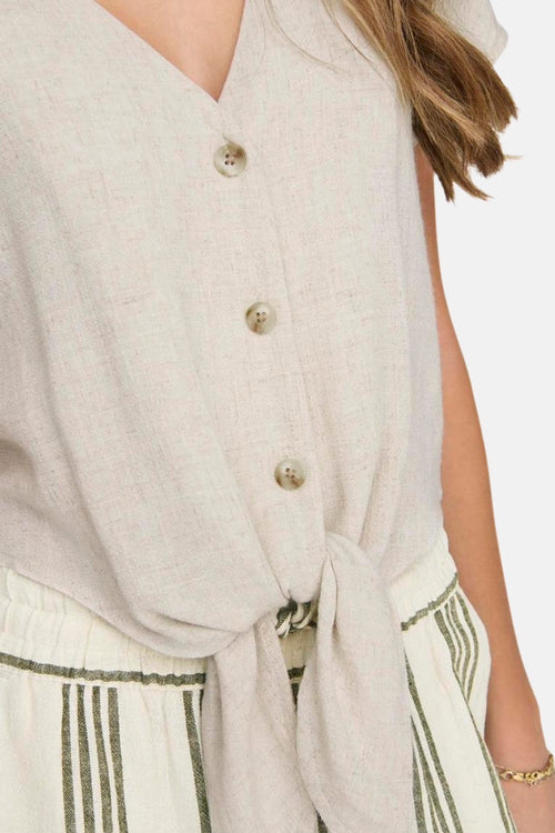 Hemd met korte mouwen - Beige