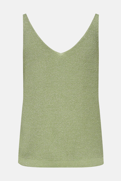 Débardeur vert en maille fine de ONLY, avec encolure en V plongeante.