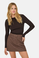 Top uni manches longues brun - ONLY®