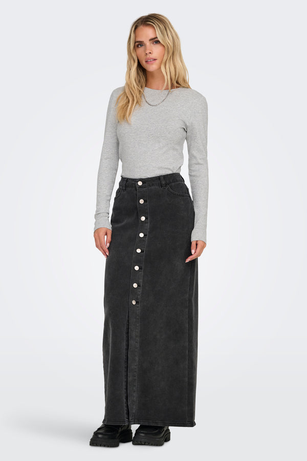 Top uni manches longues Gris - ONLY®
