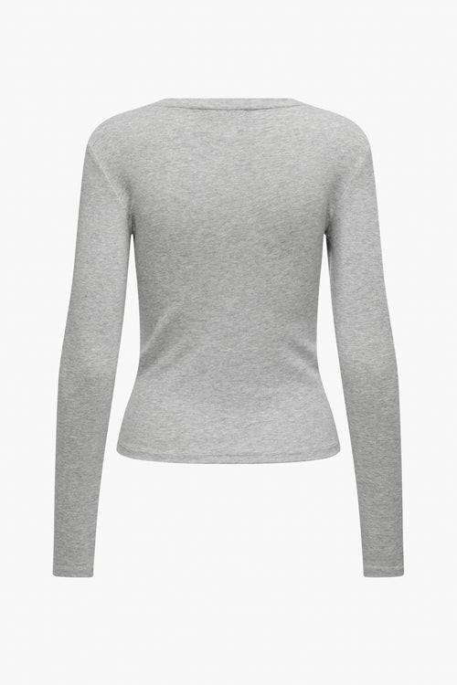 Top uni manches longues Gris - ONLY®