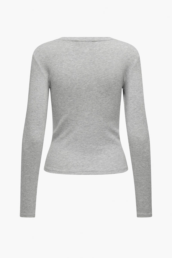 Top uni manches longues Gris - ONLY®