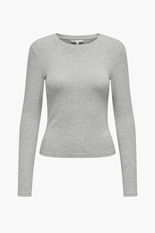 Top uni manches longues Gris - ONLY®