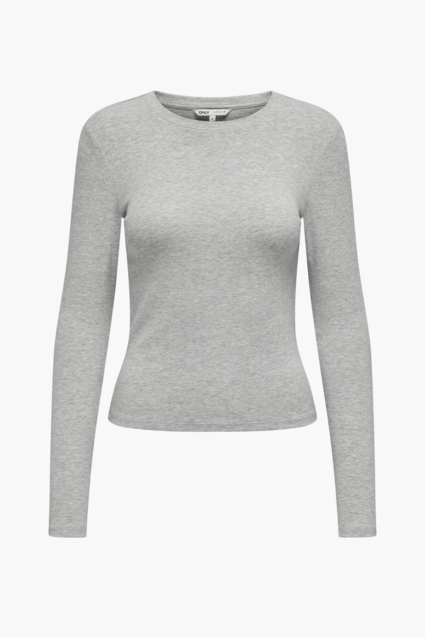 Top uni manches longues Gris - ONLY®