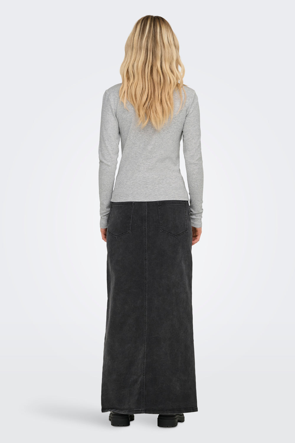 Top uni manches longues Gris - ONLY®