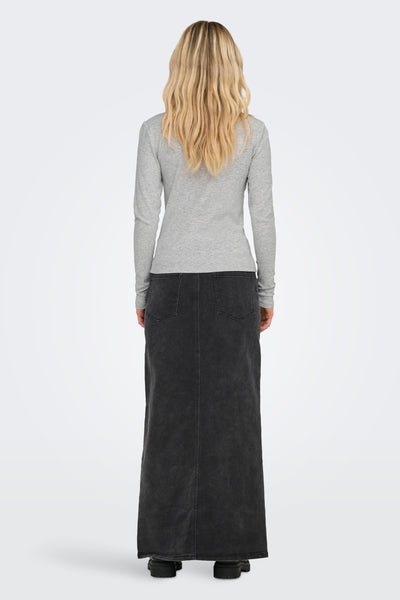 Top uni manches longues Gris - ONLY®