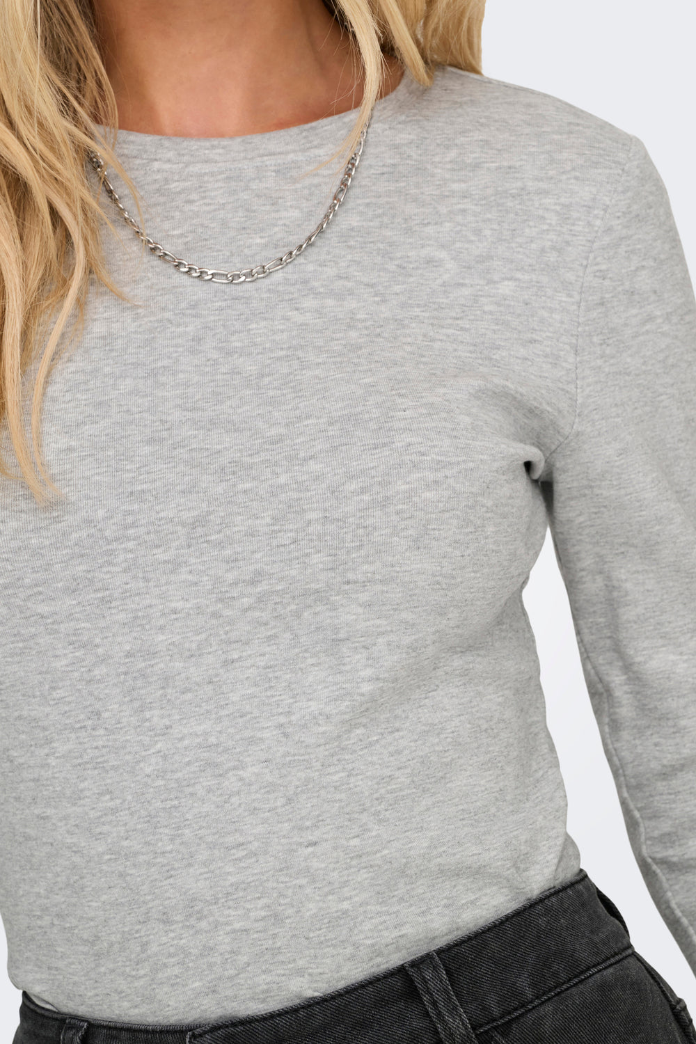 Top uni manches longues Gris - ONLY®