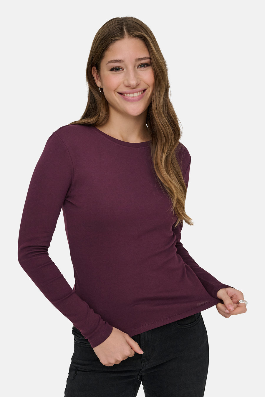 Top uni manches longues mauve - ONLY®