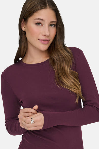 Top uni manches longues mauve - ONLY®