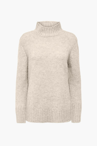 Pull col montant Beige - ONLY®