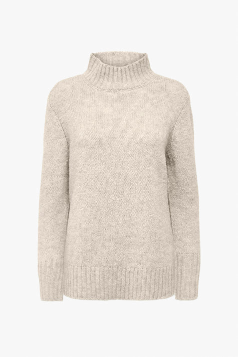 Pull col montant Beige - ONLY®