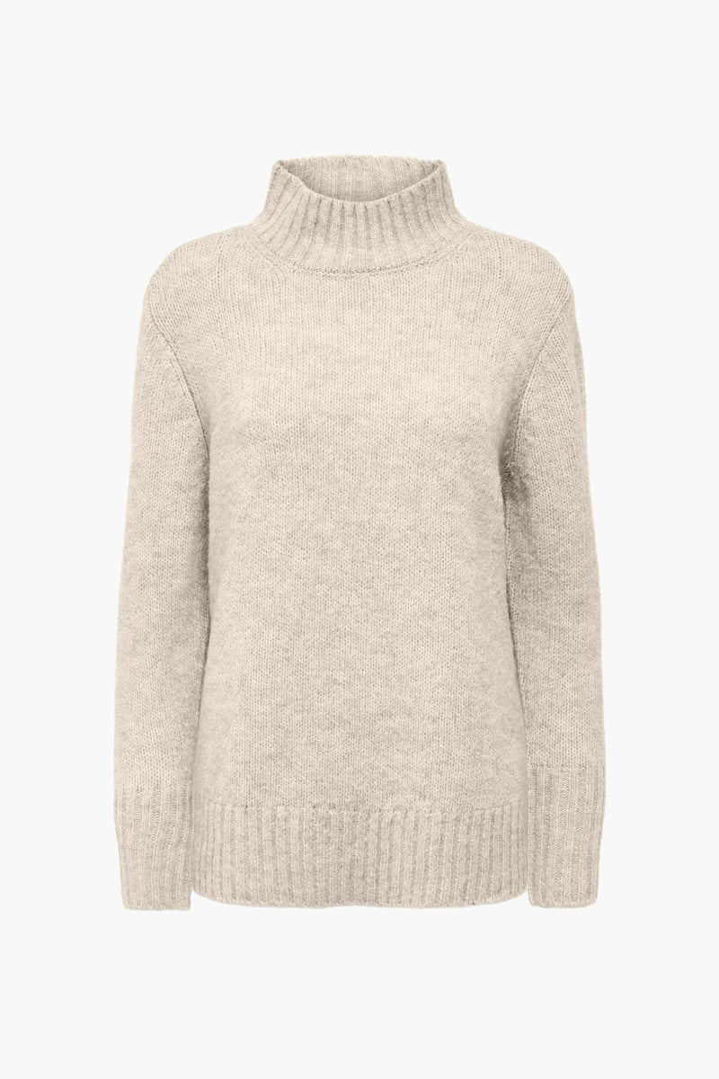 Pull col montant Beige - ONLY®