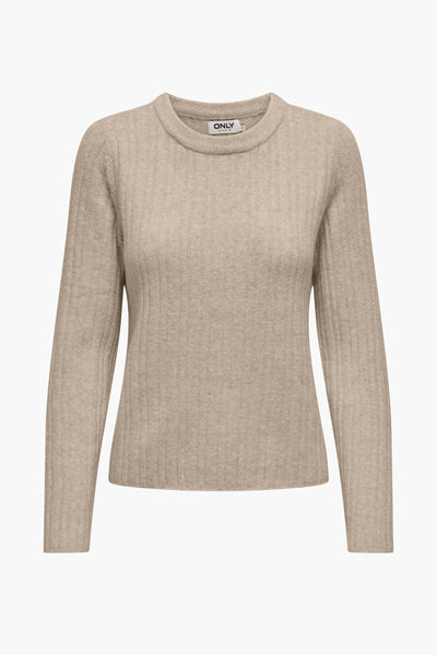 Pull col rond Beige - ONLY®