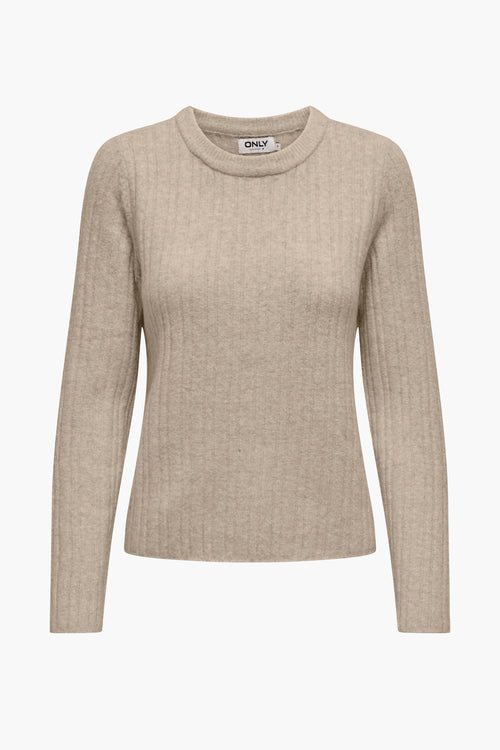 Pull col rond Beige - ONLY®