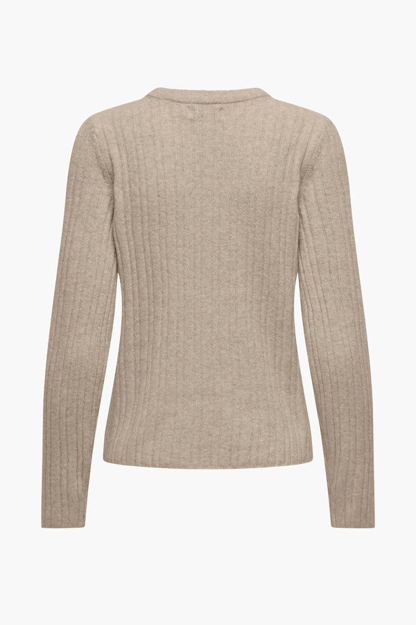 Pull col rond Beige - ONLY®