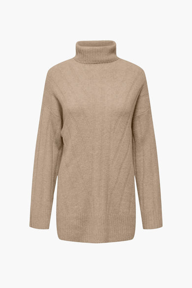 Pull à col roulé - beige