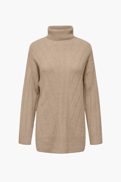 Pull col montant Beige - ONLY®
