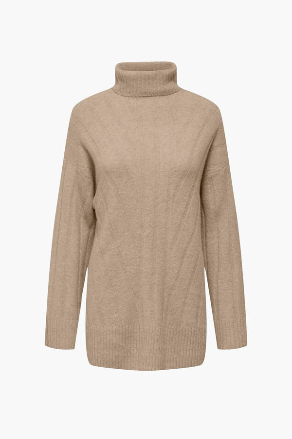 Pull col montant Beige - ONLY®