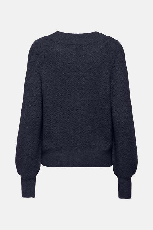 Pull met V-hals - blauw