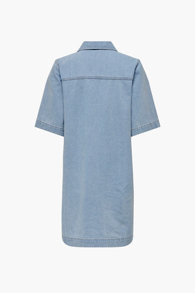 Robe en denim bleu clair de ONLY®, avec col et manches courtes.