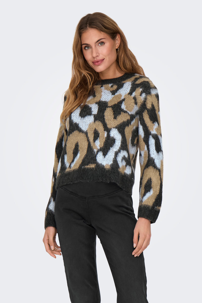 Pull col rond Bleu - ONLY®