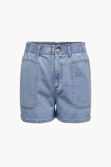 Short en denim bleu clair de JDY avec taille élastique et poches plaquées.