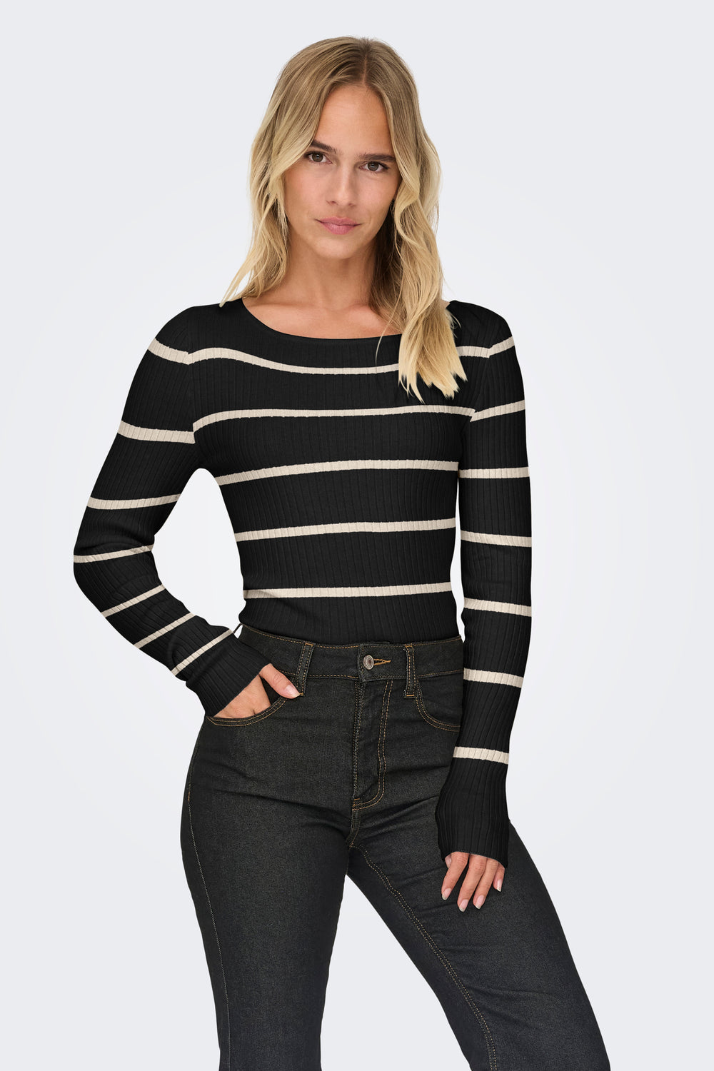 Pull col rond Noir - ONLY®