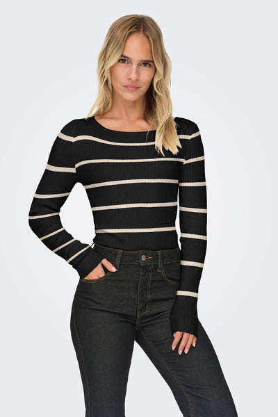 Pull col rond Noir - ONLY®