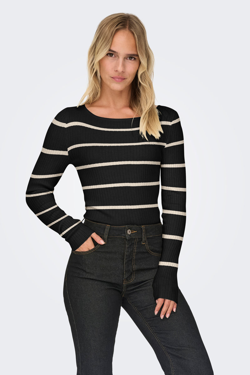 Pull col rond Noir - ONLY®
