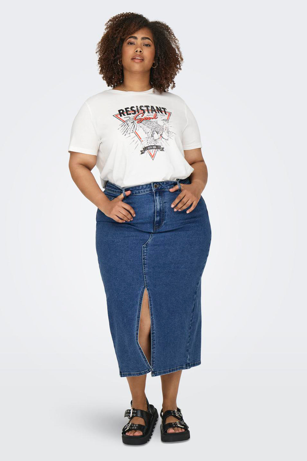 Jupe longue MID BLUE DENIM - CARMAKOMA