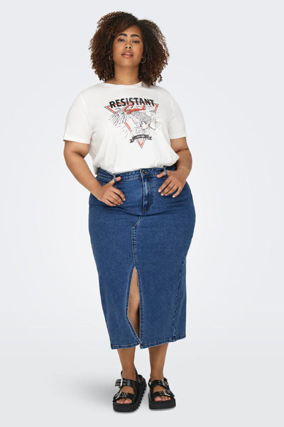 Jupe longue MID BLUE DENIM - CARMAKOMA