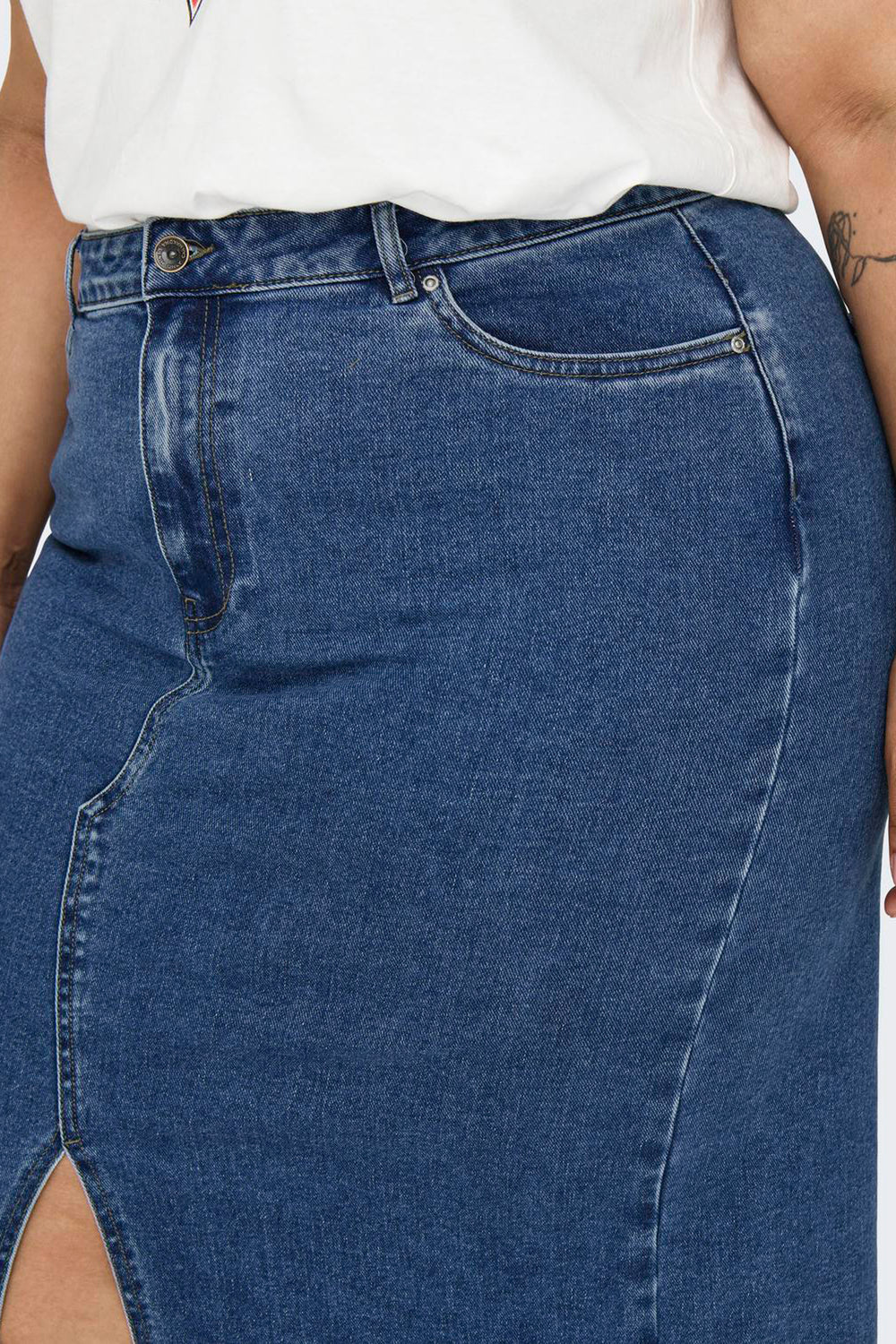 Jupe longue MID BLUE DENIM - CARMAKOMA