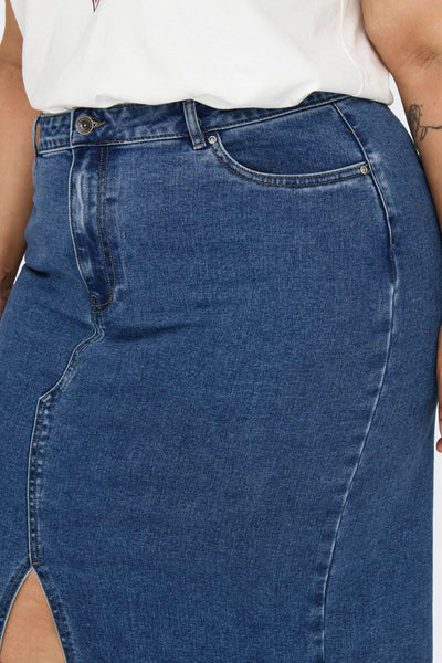 Jupe longue MID BLUE DENIM - CARMAKOMA