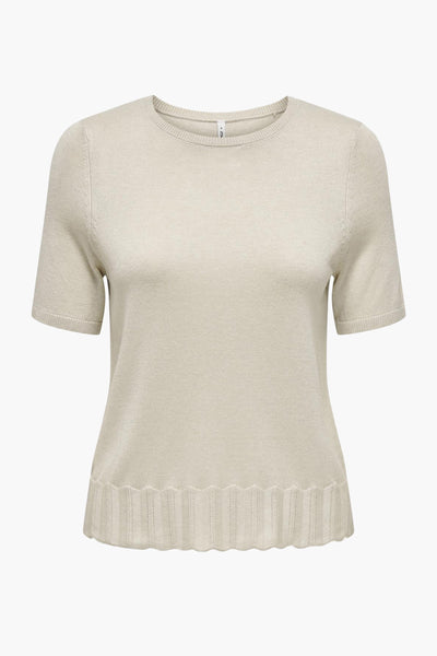 Pull col rond Écru - ONLY®