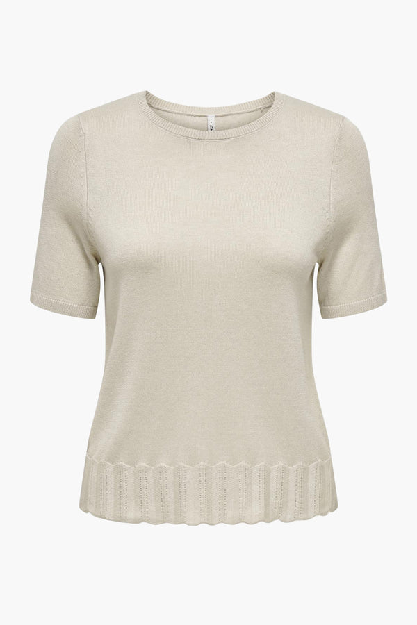 Pull col rond Écru - ONLY®