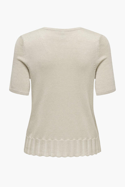 Pull col rond Écru - ONLY®