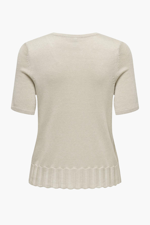 Pull col rond Écru - ONLY®