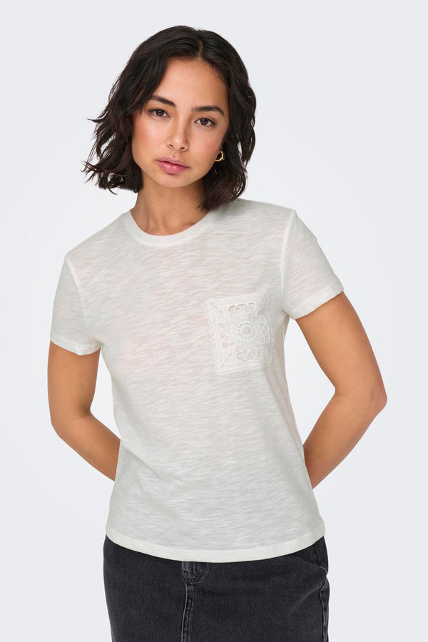 Top uni manches courtes Blanc - ONLY®