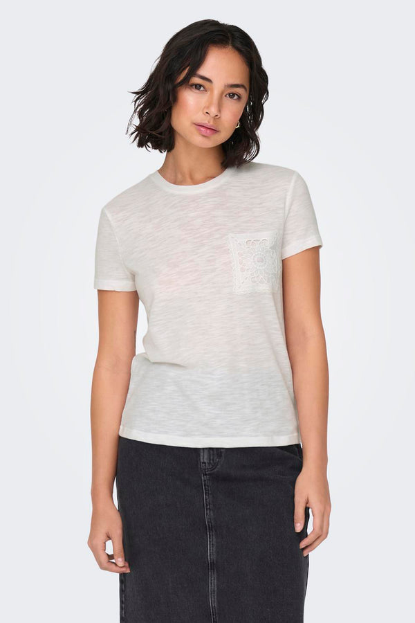 Top uni manches courtes Blanc - ONLY®