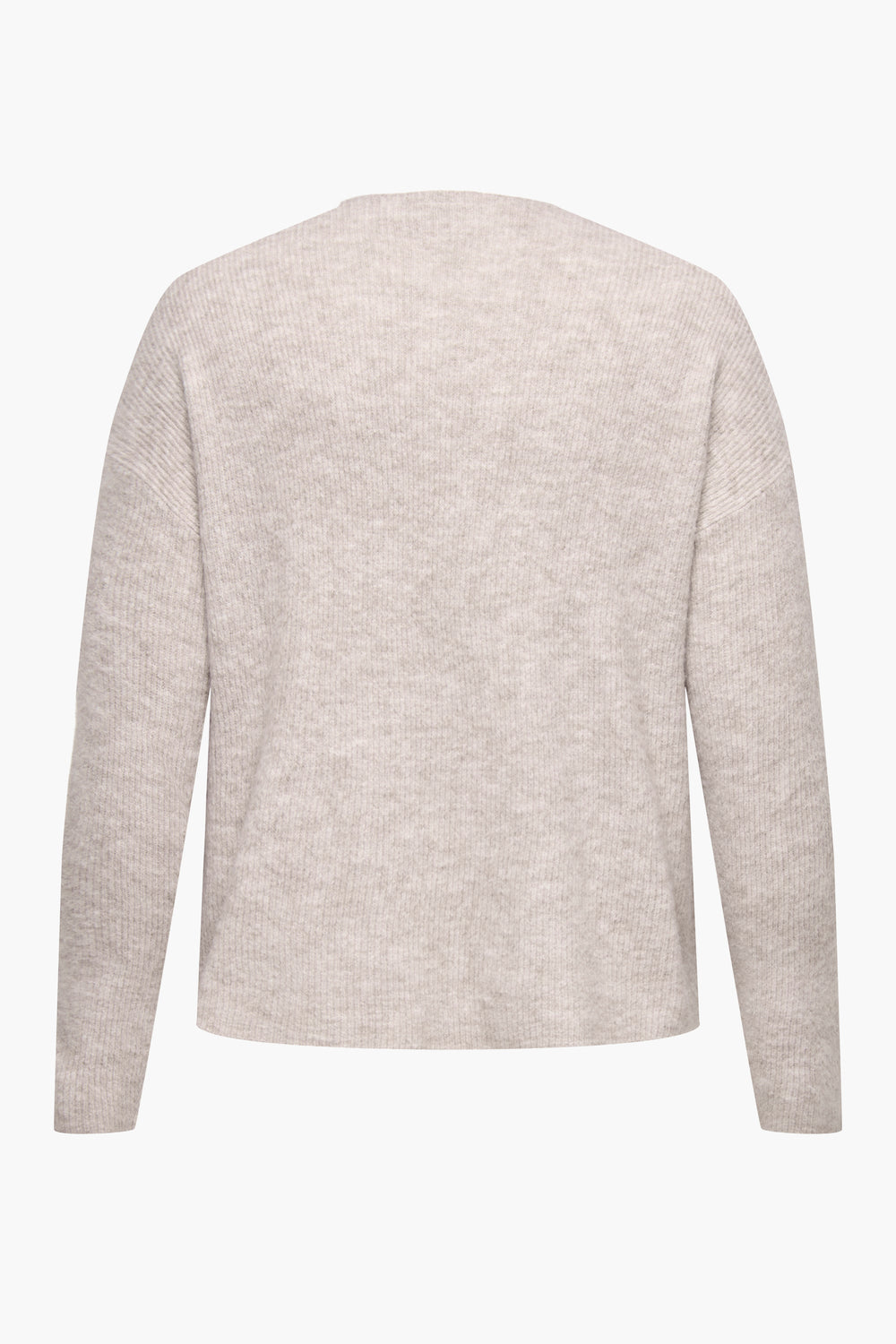 Trui met V-hals Beige - CARMAKOMA