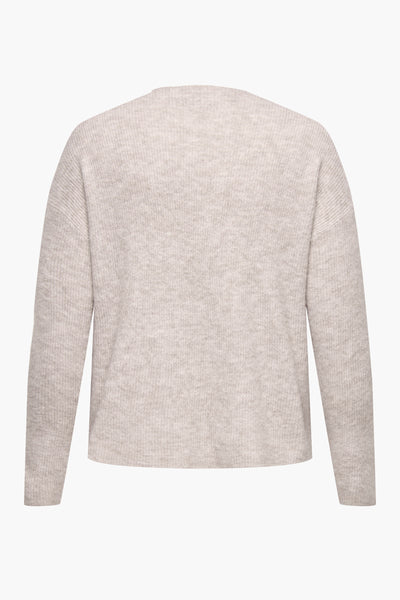 Trui met V-hals Beige - CARMAKOMA