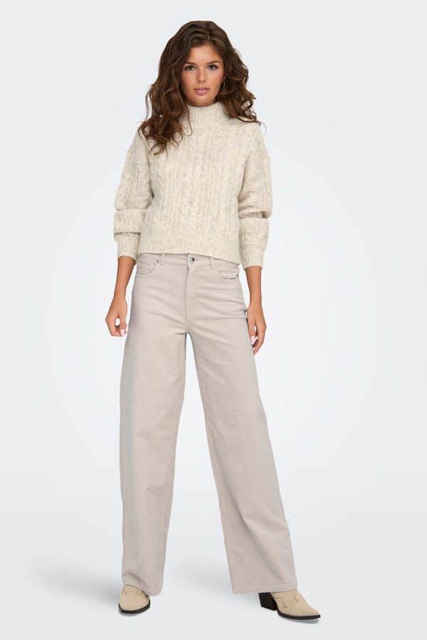 Pull col rond Beige - ONLY®