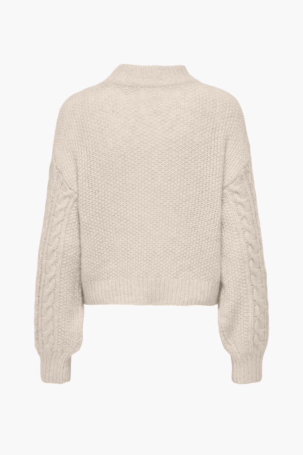 Pull col rond Beige - ONLY®
