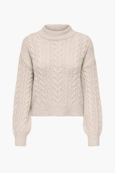 Pull col rond Beige - ONLY®