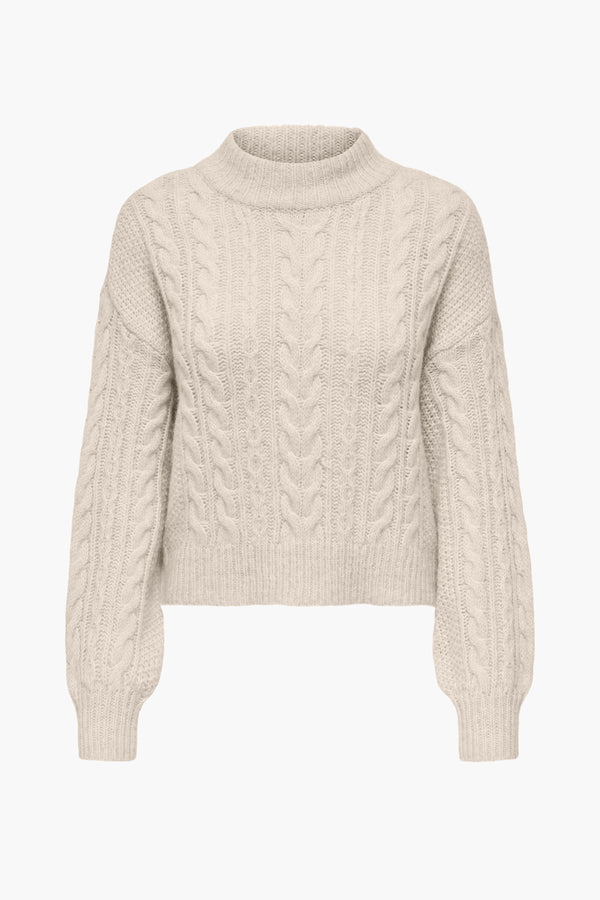 Pull col rond Beige - ONLY®