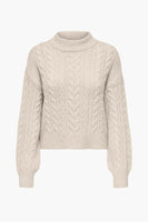 Pull col rond Beige - ONLY®