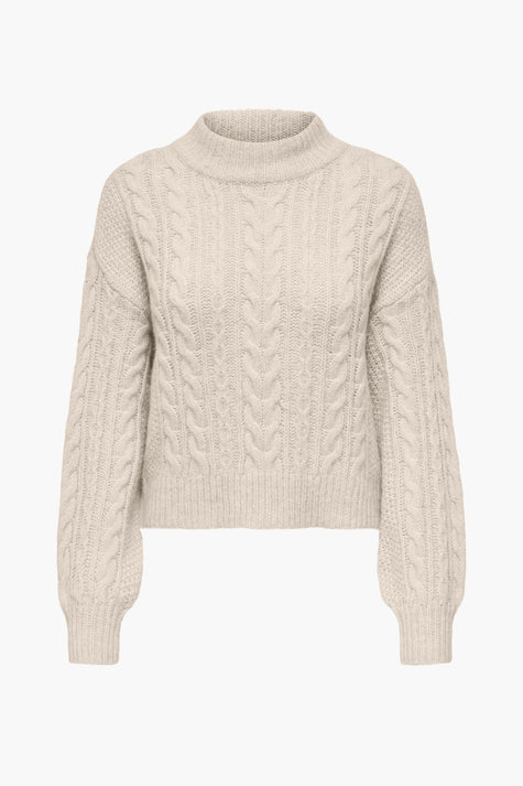 Pull col rond Beige - ONLY®