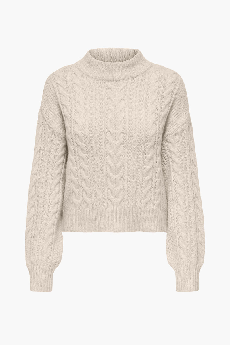 Pull col rond Beige - ONLY®