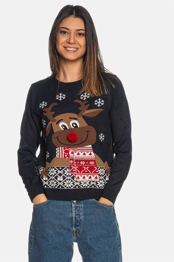 Pull col rond Bleu - ONLY®