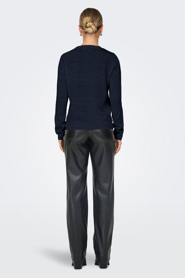 Pull col rond Bleu - ONLY®